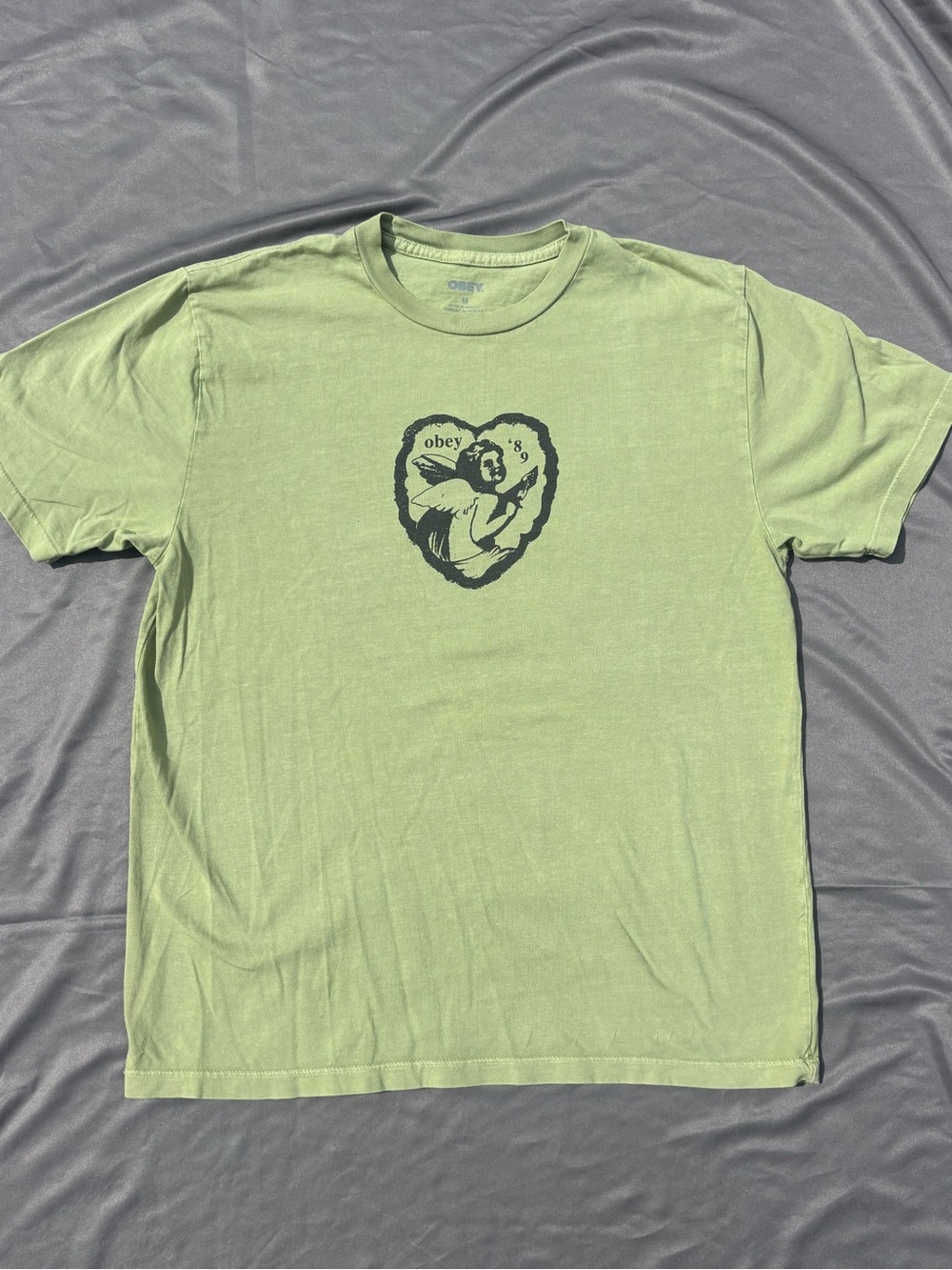 Obey Light Green Graphic Tee